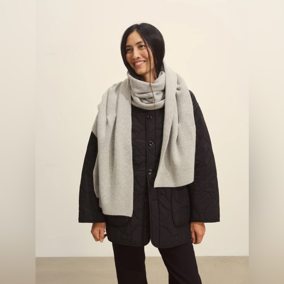 Buck Mason Accessories - Buck Mason Idyllwild Cashmere Rib Scarf in Grey, OSFM